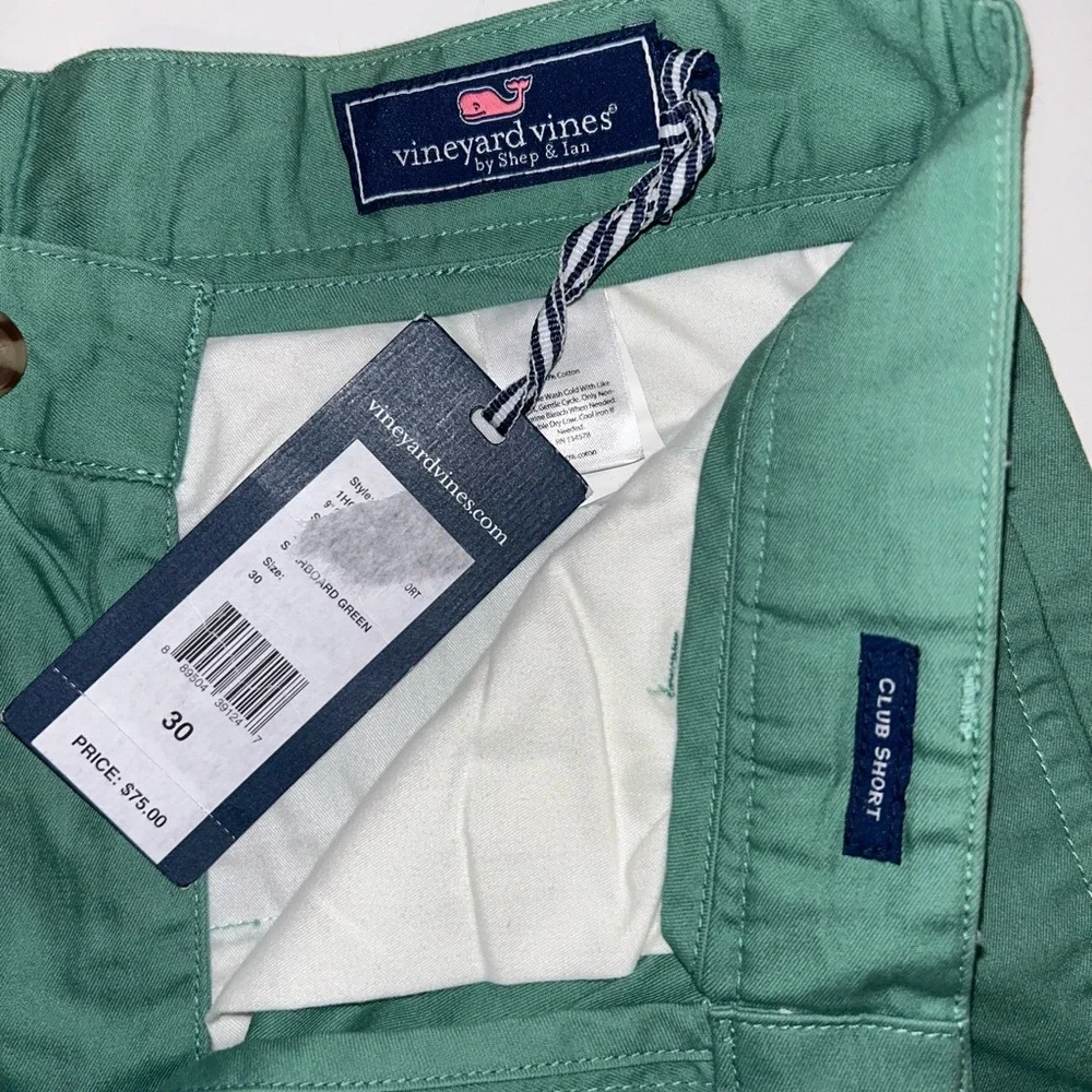 NWT Vineyard Vines Club Short men’s flat front 9” chino‎ shorts, green size 30 - Picture 2 of 9